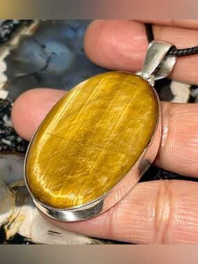 Golden Tiger Eye Crystal Pendant 2 1/2”